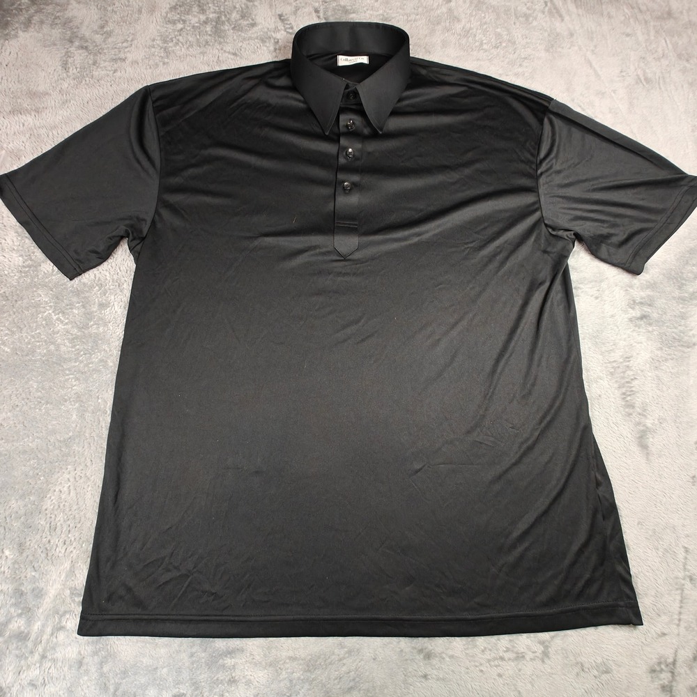 Collars & Co Dress Collar Polo Mens 2XL Black Short Sleeve Performance Shirt